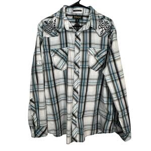 Helix athletic fit XL embroidered button up shirt